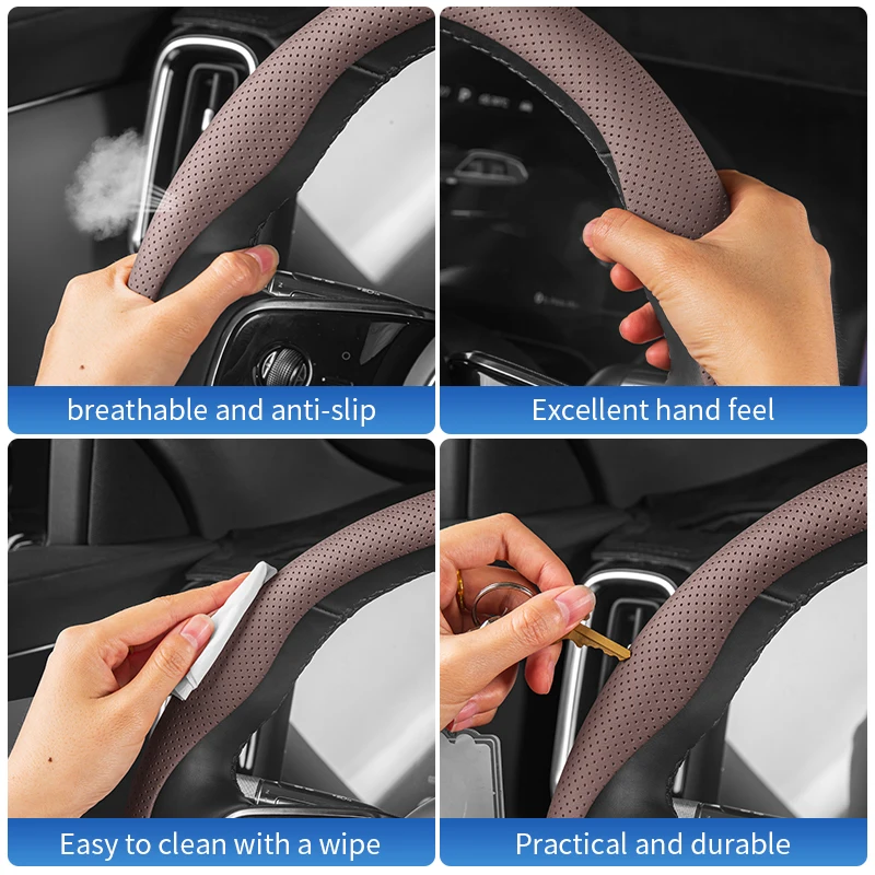 suitable for jetour dashing/x70plus/x90plus/t2/t1/x50, scratch resistant breathable and sweat absorbent car steering wheel cover suitable for jetour dashing/x70plus/x90plus/t2/t1/x50, scratch resistant breathable and sweat absorbent car steering wheel cover