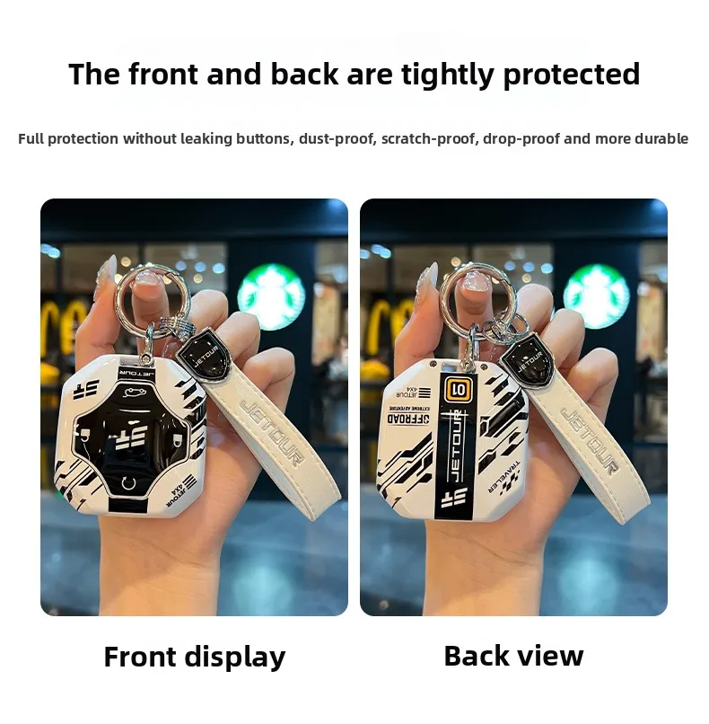 car remote key case cover for jetour freer freedom t2 freer traveller t1 2025+ leather keychain shell protector 1set car remote key case cover for jetour freer freedom t2 freer traveller t1 2025+ leather keychain shell protector 1set
