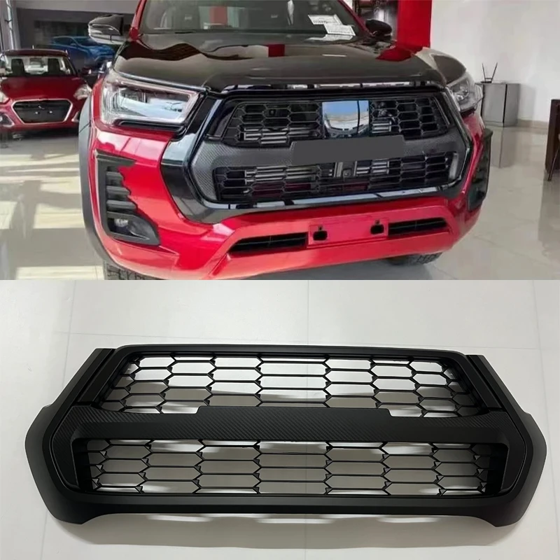 racing grills for hilux revo 2021 2022 2023 2024 abs black front grille bumper mask mesh cover led grill exterior auto parts racing grills for hilux revo 2021 2022 2023 2024 abs black front grille bumper mask mesh cover led grill exterior auto parts