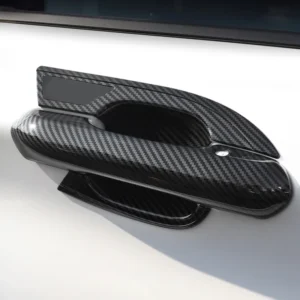 for ford explorer 2020 2021 2022 2023 8pc car abs chrome carbon fiber black gloss door handle outer bowls protective cover trim