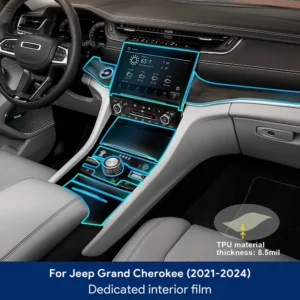 for jeep grand cherokee 2021 2022 2023 2024 interior tpu anti scratch film center console navigation panel protection sticker