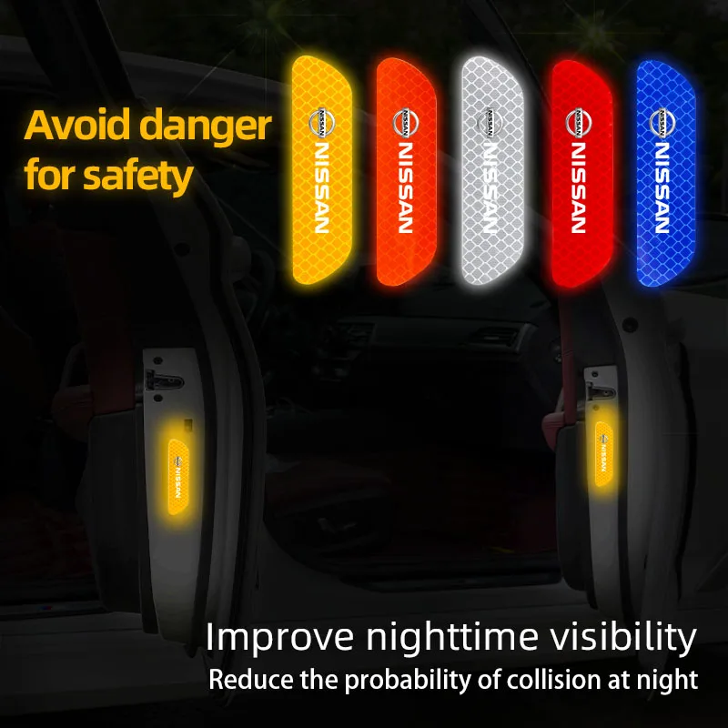 car door reflective sticker night light warning decal for nissan qashqai juke pulsar sentra altima patrol micra rogue almera car door reflective sticker night light warning decal for nissan qashqai juke pulsar sentra altima patrol micra rogue almera