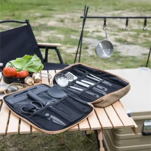 outdoor camping kitchenware 8 piece set comes with a full set of thickened cookware storage kit cutlery camping supplies tools