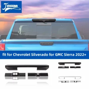 jidixian car rear brake light lamp protective decoration cover fit for chevrolet silverado for gmc sierra 2022 2026 smoked black
