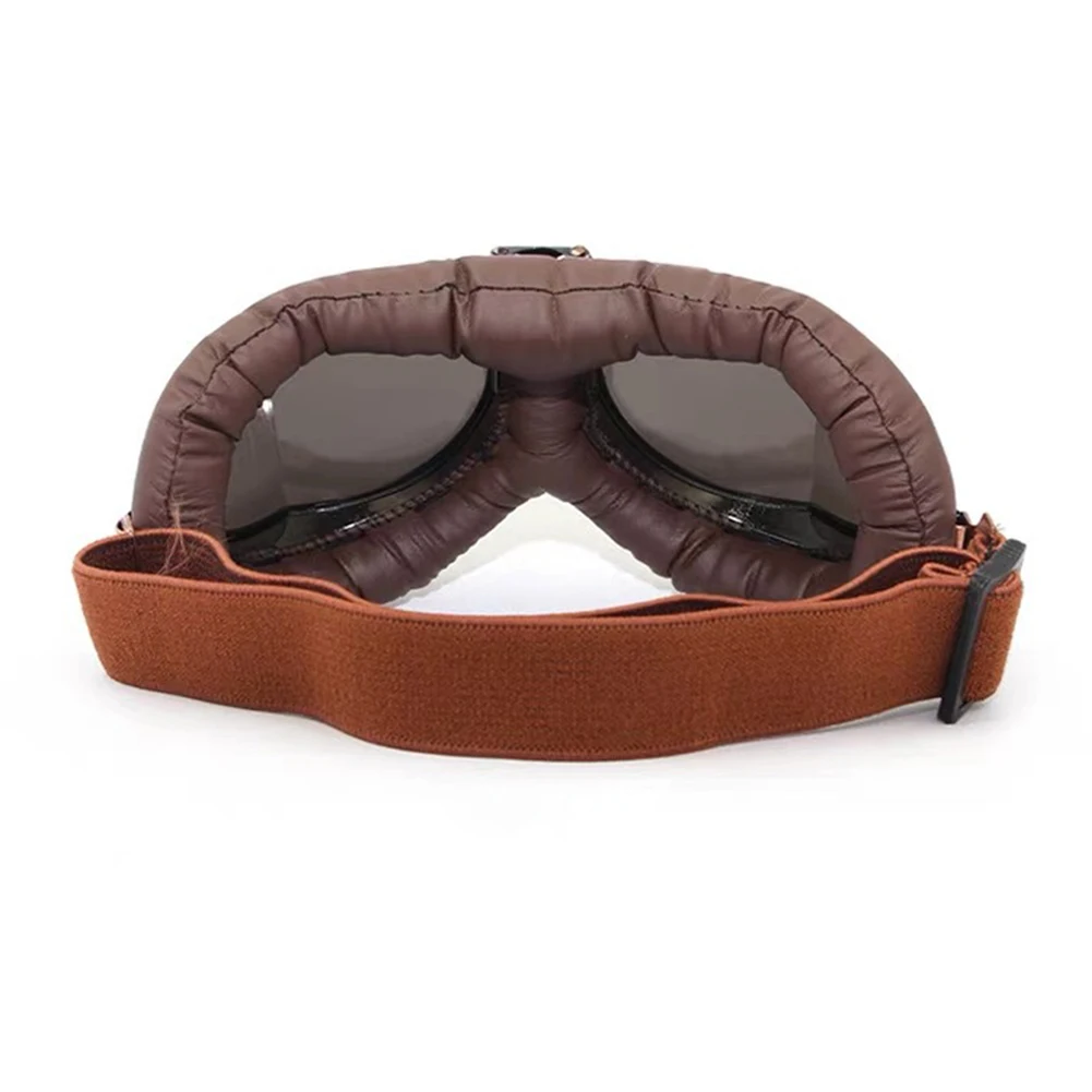 leather retro motorcycle e bike goggles windproof uv dustproof lens frame for off road riding scooter snowboard eye protection leather retro motorcycle e bike goggles windproof uv dustproof lens frame for off road riding scooter snowboard eye protection