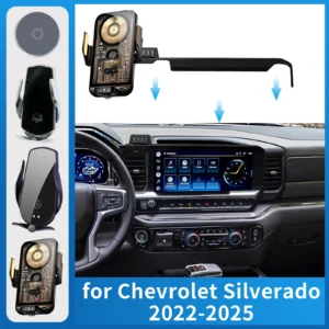 car mobile phone holder for chevy chevrolet silverado 2022 2023 2024 2025 1500 2500 3500 charging gps bracket navigation stand