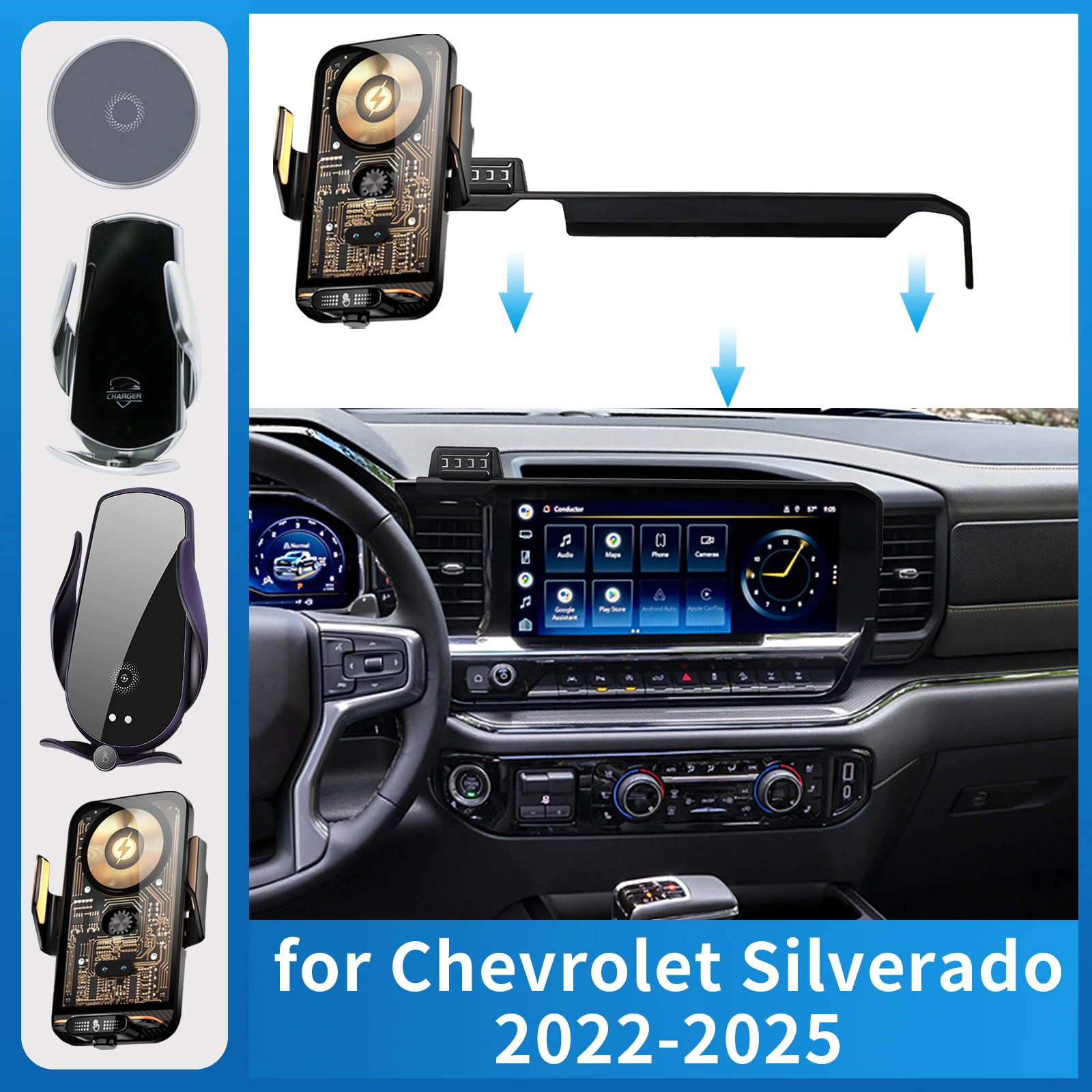 car mobile phone holder for chevy chevrolet silverado 2022 2023 2024 2025 1500 2500 3500 charging gps bracket navigation stand car mobile phone holder for chevy chevrolet silverado 2022 2023 2024 2025 1500 2500 3500 charging gps bracket navigation stand