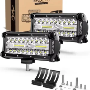 naoevo 7 inch led light bar 240w 24000lm 4x4 offroad spot flood combo fog led waterproof work lights for truck boat utv atv jeep
