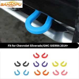 bahaopu tpe exterior trailer hook protection cover for chevy silverado 2019 up,car front bumper trailer hook loop accessories