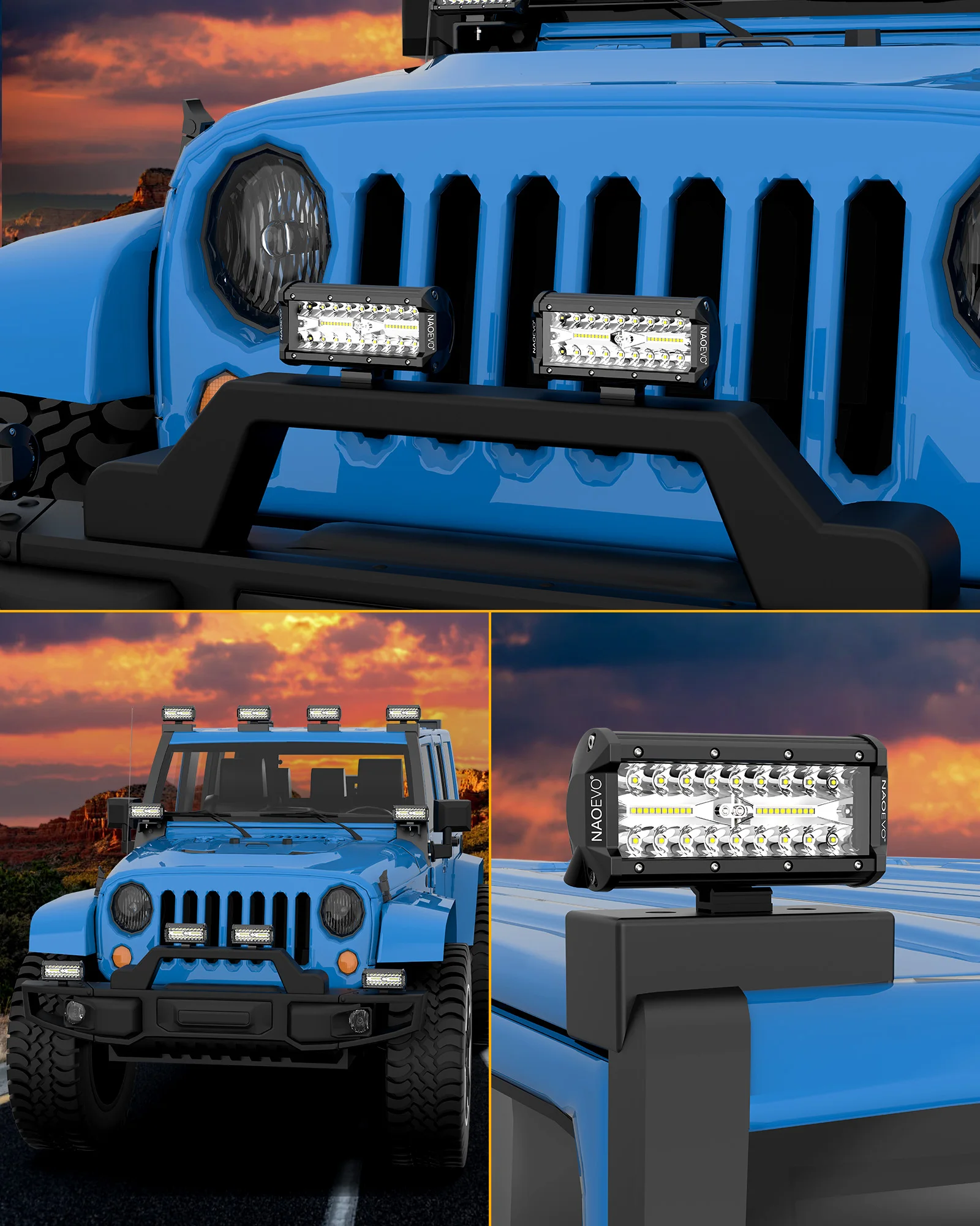 naoevo 7 inch led light bar 240w 24000lm 4x4 offroad spot flood combo fog led waterproof work lights for truck boat utv atv jeep naoevo 7 inch led light bar 240w 24000lm 4x4 offroad spot flood combo fog led waterproof work lights for truck boat utv atv jeep