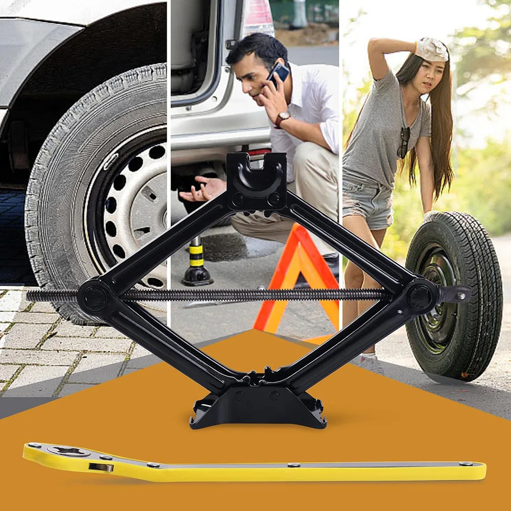 2t/3t car scissor jack auto emergency crank lift stand labor saving repair & tire replacement tool with wrench for suv vehicles 2t/3t car scissor jack auto emergency crank lift stand labor saving repair & tire replacement tool with wrench for suv vehicles