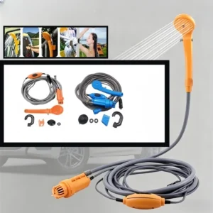 12v car shower kit portable high pressure water cleaner with cigarette lighter plug outdoor camping wash tool