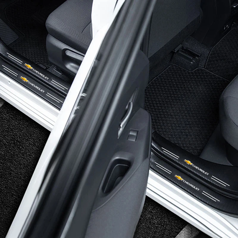 carbon fiber car door threshold protector stickers waterproof for chevrolet silverado impala captiva malibu interior accessories carbon fiber car door threshold protector stickers waterproof for chevrolet silverado impala captiva malibu interior accessories