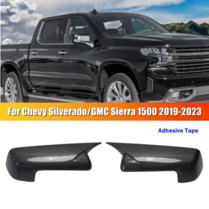 for chevy silverado 1500 cmc sierra 2019 2023 us version abs car side mirror cover wing cap exterior door trim adhesive sticker