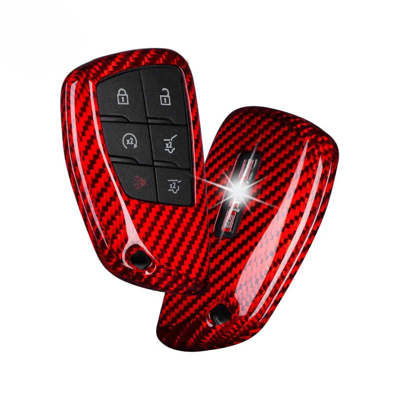 for chevrolet 2021 2024 gmc yukon denali sierra rst tahoe carbon fiber car key case cover shell for chevrolet 2021 2024 gmc yukon denali sierra rst tahoe carbon fiber car key case cover shell
