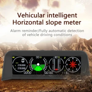 x90 gps speed pmh kmh smart slope meter inclinometer car compass hud pitch tilt angle protractor clock latitude longitude 12v