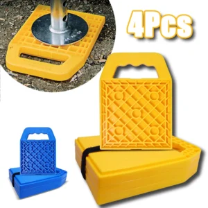 4pack rv stabilizing jack pads camper jack pads rv leveling blocks with handle camper stabilizer blocks for travel trailer