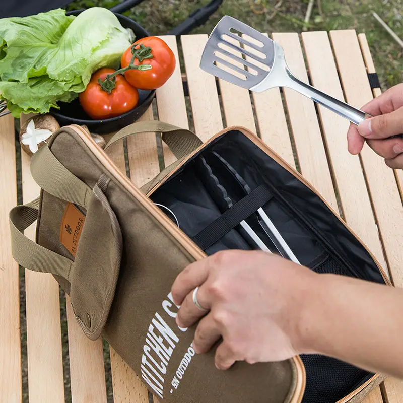 outdoor camping kitchenware 8 piece set comes with a full set of thickened cookware storage kit cutlery camping supplies tools outdoor camping kitchenware 8 piece set comes with a full set of thickened cookware storage kit cutlery camping supplies tools