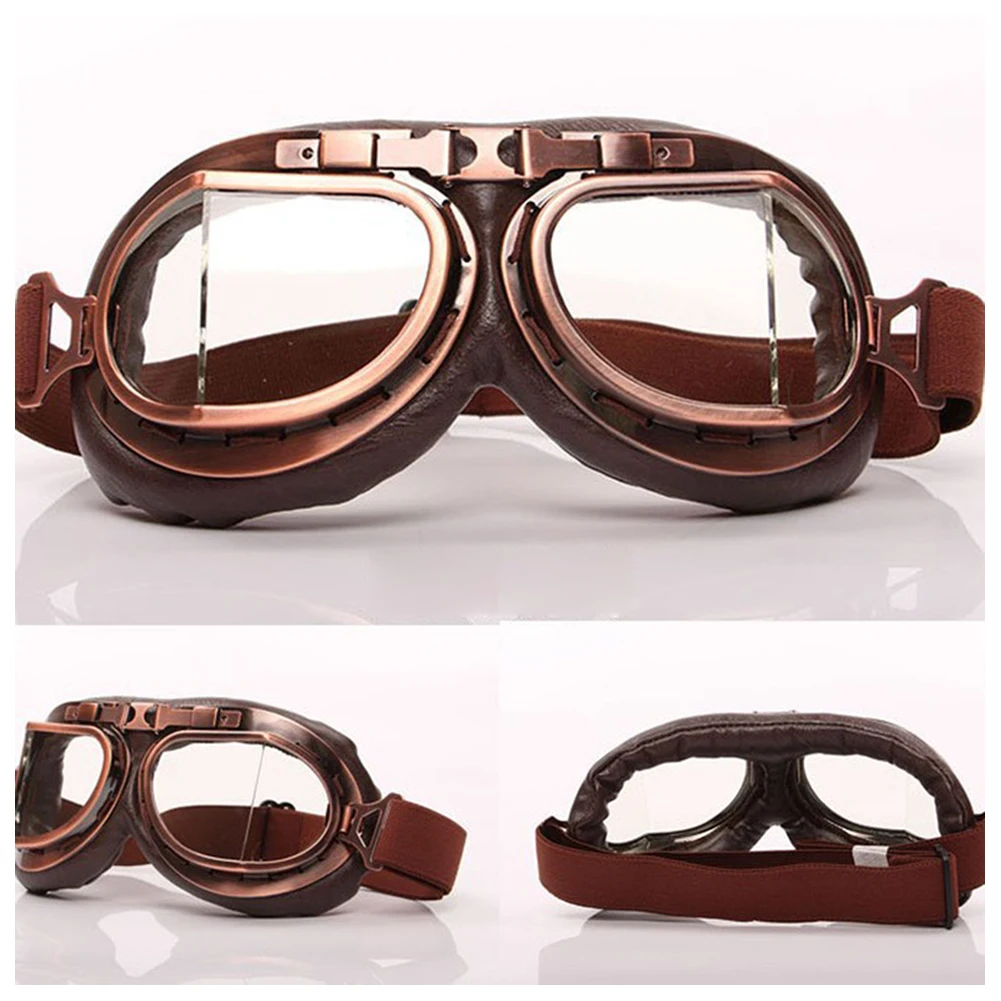leather retro motorcycle e bike goggles windproof uv dustproof lens frame for off road riding scooter snowboard eye protection leather retro motorcycle e bike goggles windproof uv dustproof lens frame for off road riding scooter snowboard eye protection