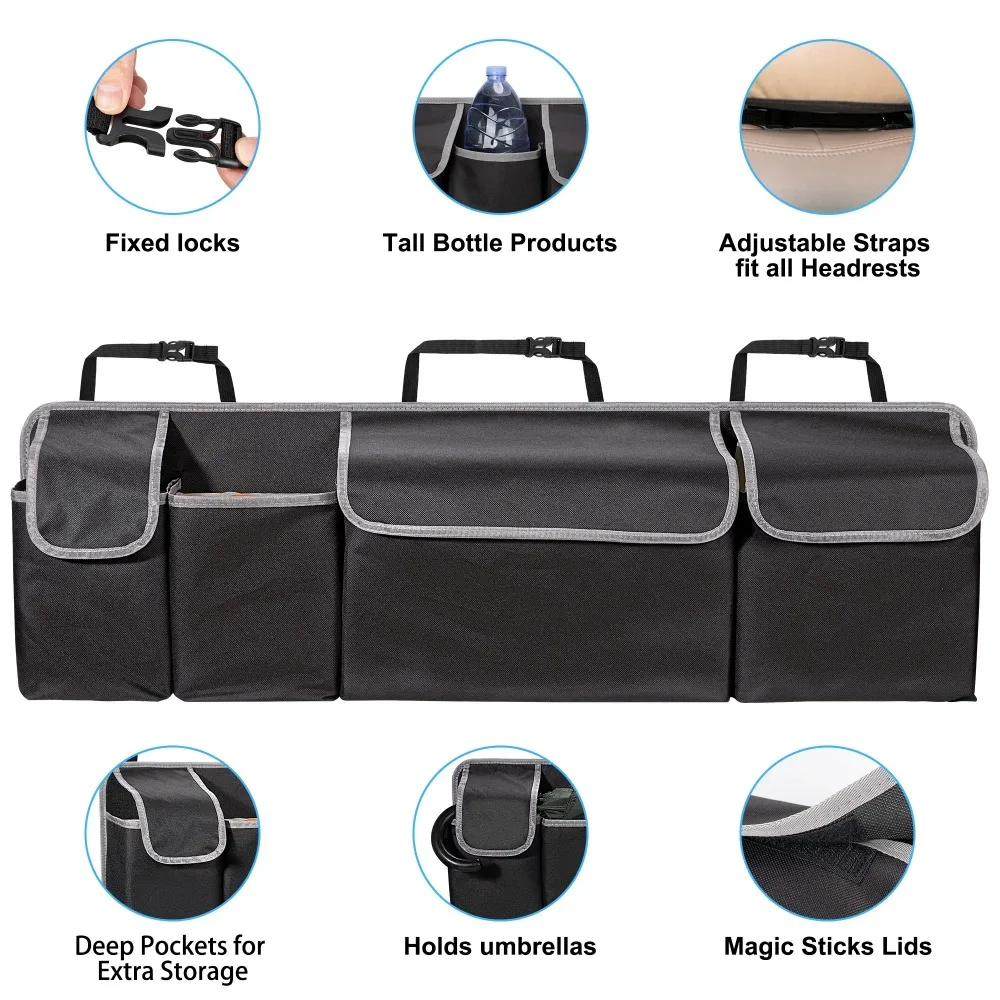 car trunk organizer for suv backseat hanging organizer for suv truck mpv upgrade back seat storage bags with 4 pockets 39*14inch car trunk organizer for suv backseat hanging organizer for suv truck mpv upgrade back seat storage bags with 4 pockets 39*14inch