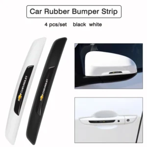 4pcs car logo anti collision strip door edge protective sticker for chevrolet corvette montana trailblazer silverado traverse ss
