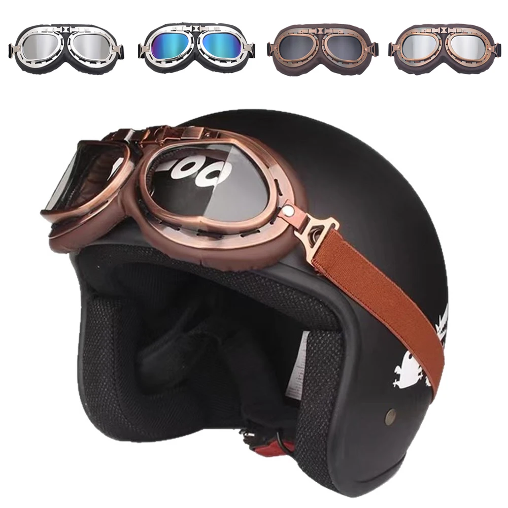 leather retro motorcycle e bike goggles windproof uv dustproof lens frame for off road riding scooter snowboard eye protection leather retro motorcycle e bike goggles windproof uv dustproof lens frame for off road riding scooter snowboard eye protection