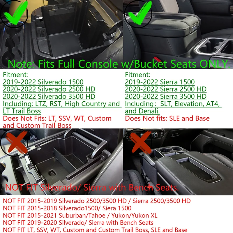 for 2020 2023 silverado/sierra 2500/3500hd/ 2019 2023 silverado 1500 / gmc sierra 1500 armrest storage box tray organizer for 2020 2023 silverado/sierra 2500/3500hd/ 2019 2023 silverado 1500 / gmc sierra 1500 armrest storage box tray organizer