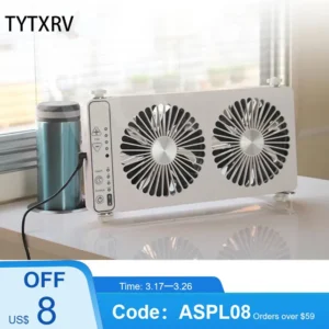 tytxrv rv camper accessories 12v white/black waterproof ventilation cooling fan