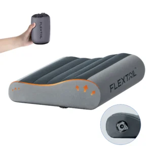 flextail zero pillow ergonomic inflatable pillow with dual support for travel and home, lightweight, washable, ultra quiet