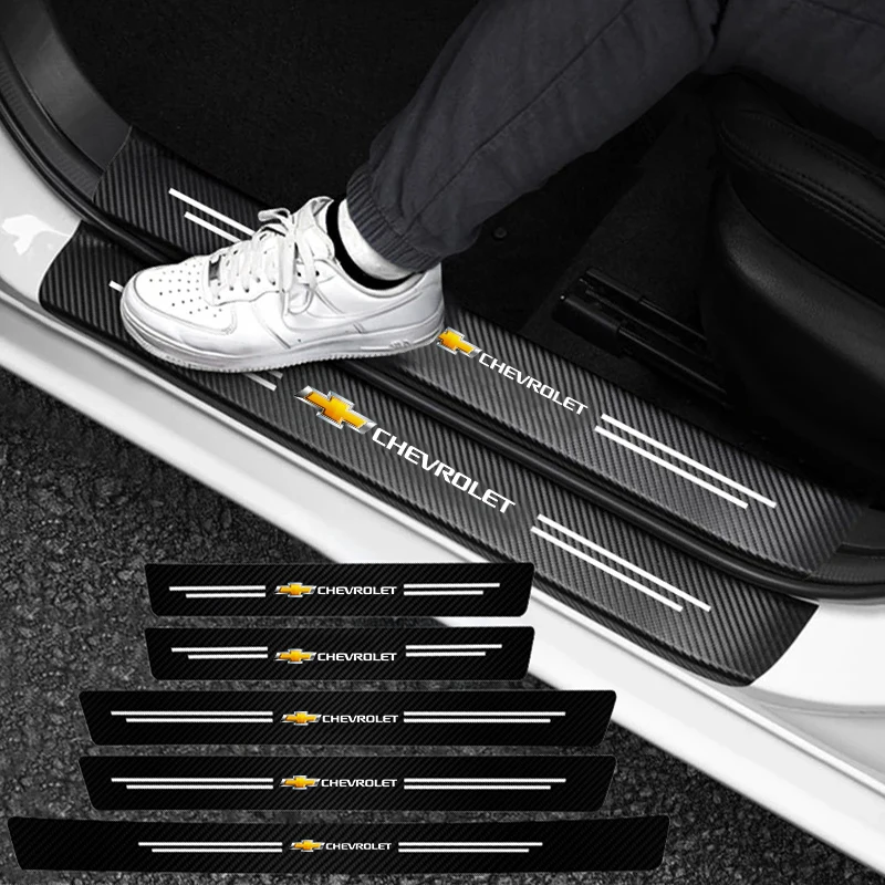 carbon fiber car door threshold protector stickers waterproof for chevrolet silverado impala captiva malibu interior accessories carbon fiber car door threshold protector stickers waterproof for chevrolet silverado impala captiva malibu interior accessories